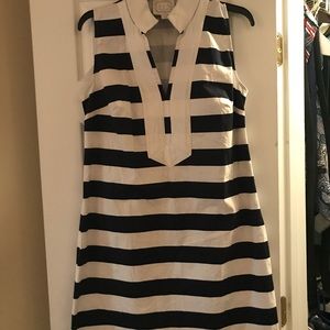Stripped blue and white dress